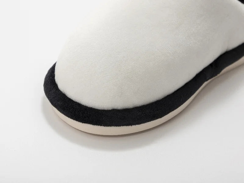 Sublimation Kids Fuzzy Close Toe Slippers (White/Black, 30-31#)