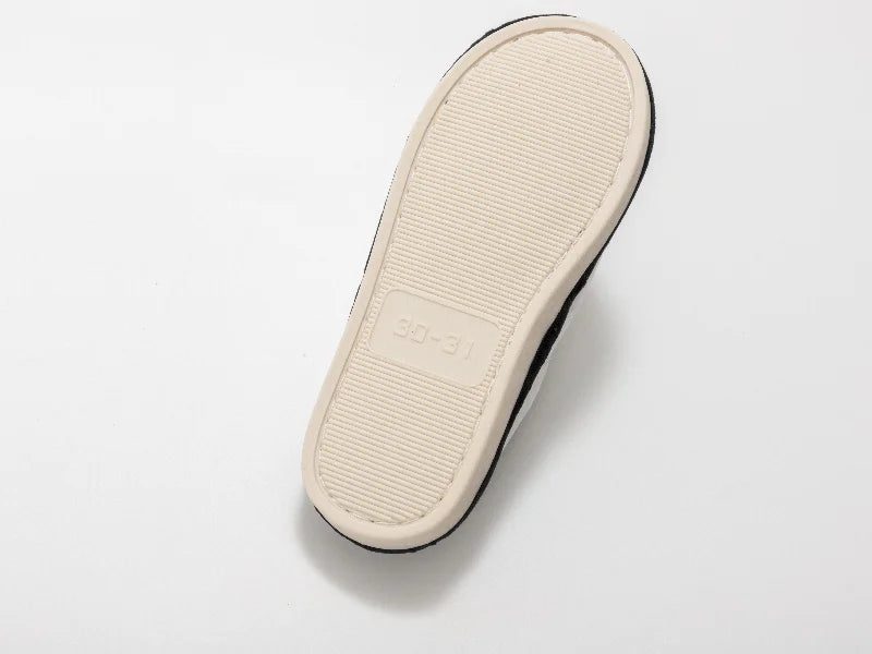 Sublimation Kids Fuzzy Close Toe Slippers (White/Black, 30-31#)