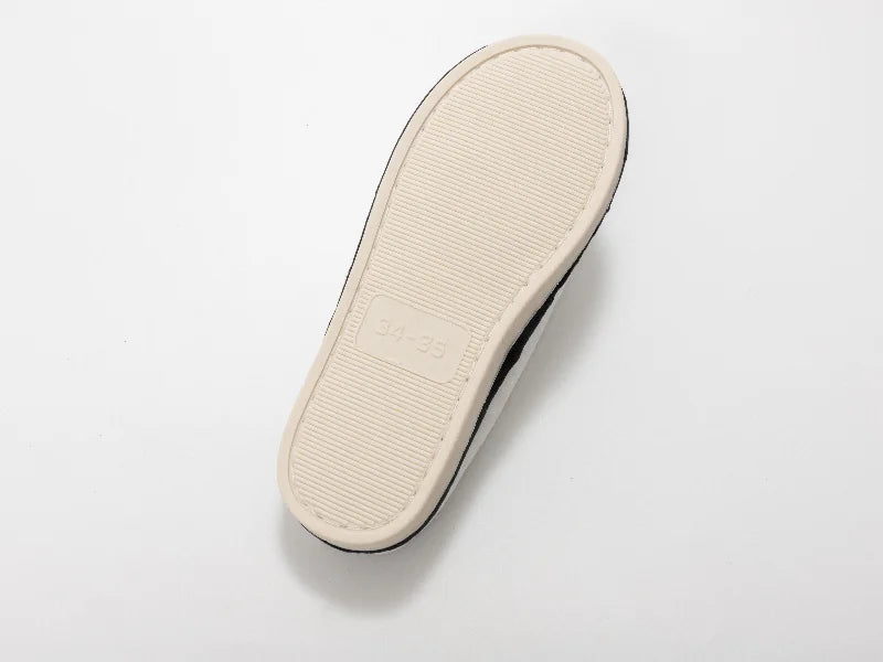 Sublimation Kids Fuzzy Close Toe Slippers (White/Black, 34-35#)