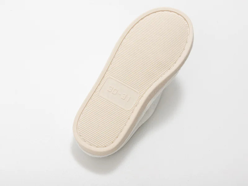 Sublimation Kids Fuzzy Close Toe Slippers (Full White, 30-31#)