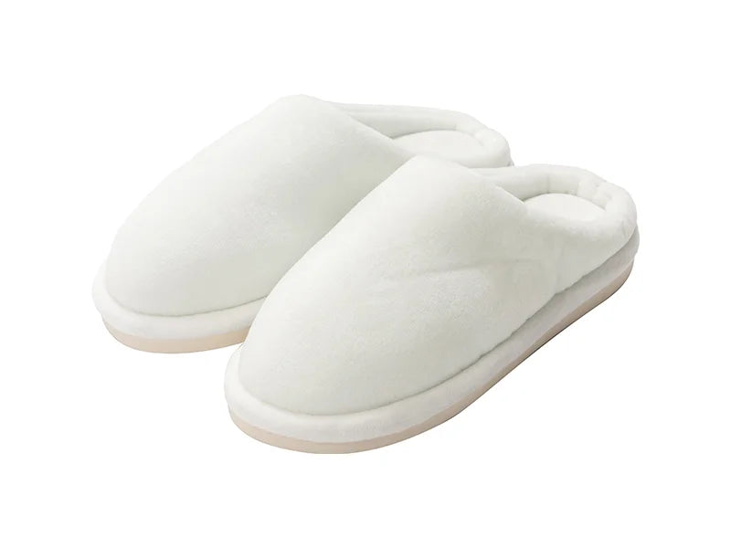 Sublimation Kids Fuzzy Close Toe Slippers (Full White, 34-35#)