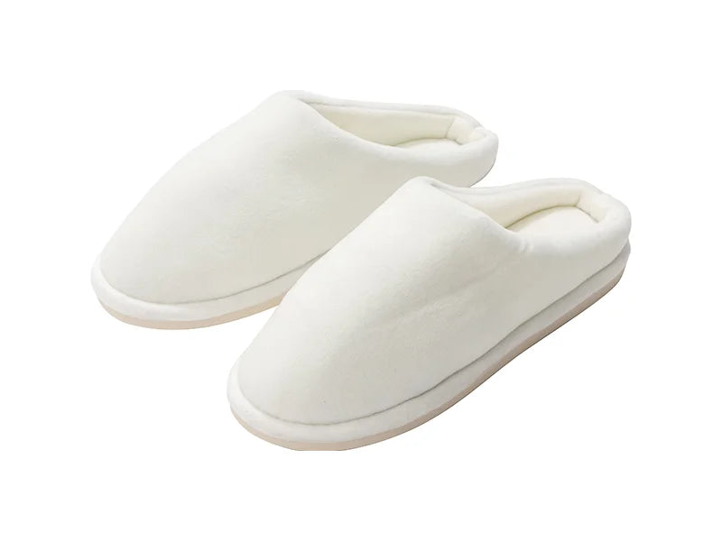 Sublimation Adult Fuzzy Close Toe Slippers (Full White, 36-37#)