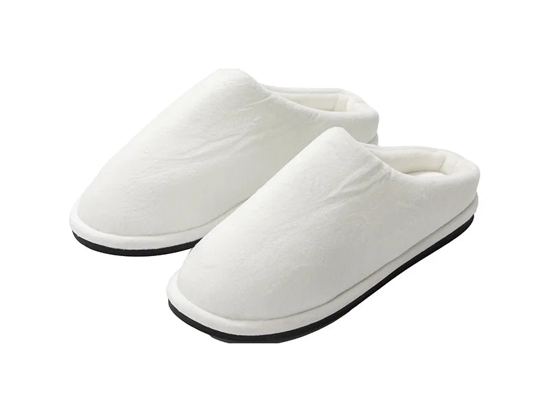 Sublimation Adult Fuzzy Close Toe Slippers (Full White, 44-45#)