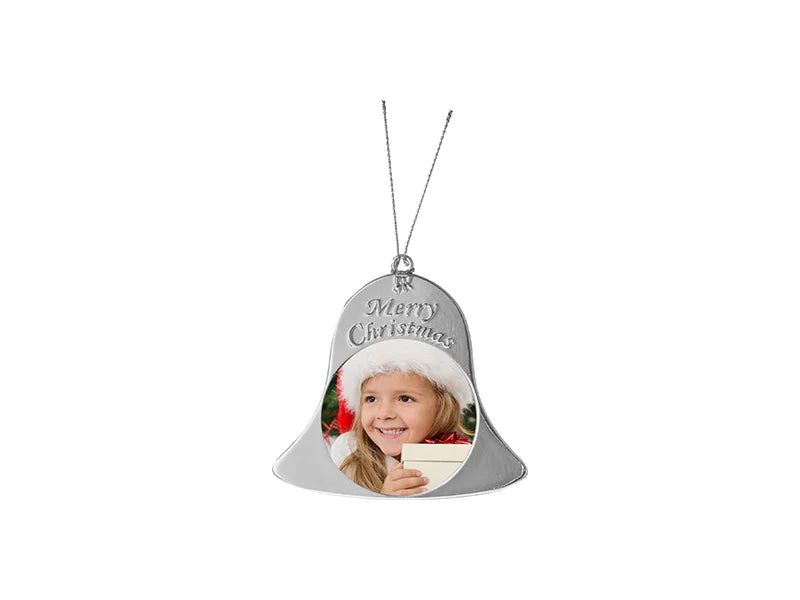 Sublimation Metal Christmas Bell Ornament (Silver, 7*7.5cm)