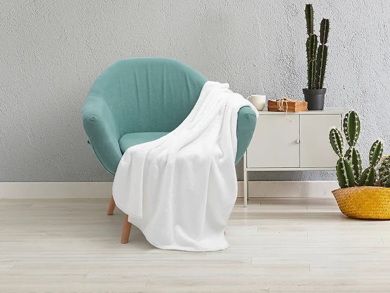 Silver Glitter Sublimation Minky Blanket(White, 127*152cm/50inchx 60inch)