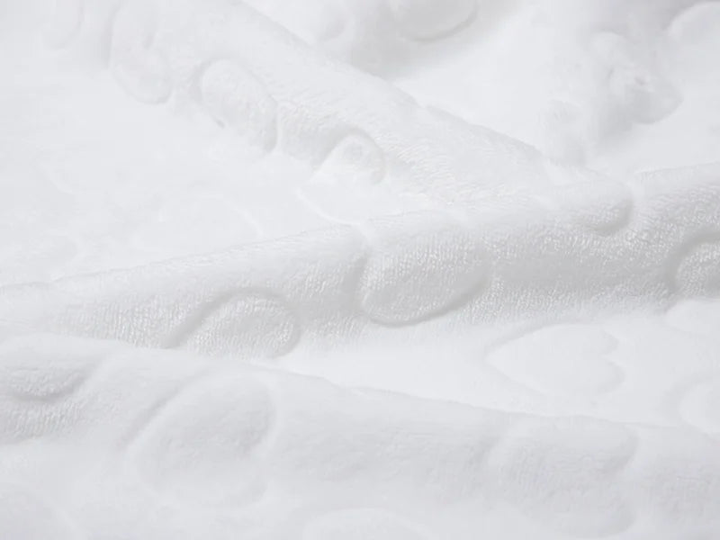 Heart Embossed Sublimation Minky Blanket(White, 76*101cm/30inchx 40inch)