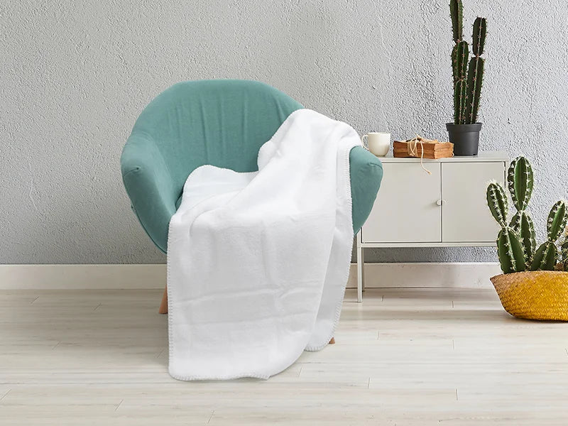 Heart Embossed Sublimation Minky Blanket(White, 127*152cm/50inchx 60inch)