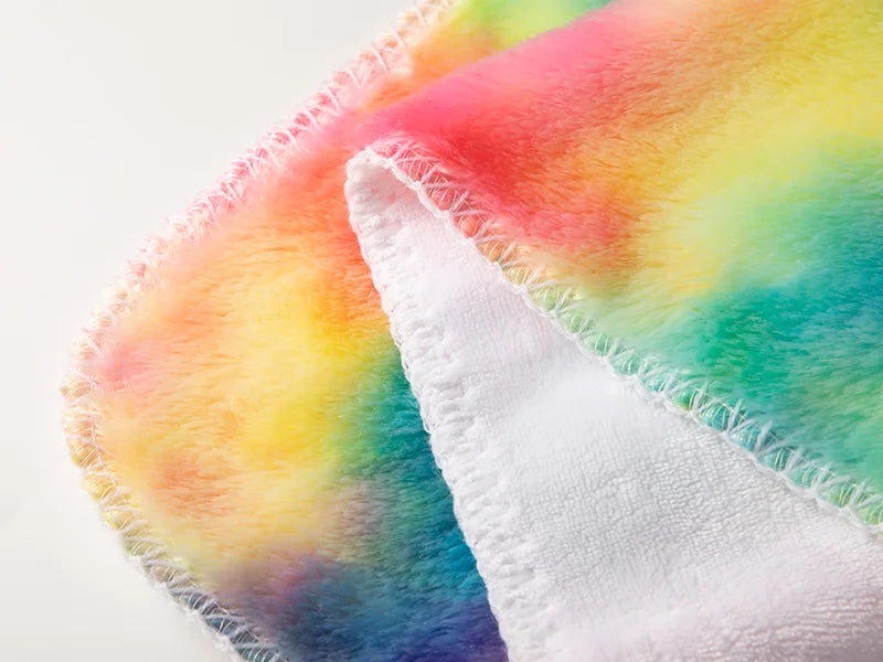 Tie Dyed PV Fleece Lined Sublimation Minky Blanket(White, 152*203cm/60inchx 80inch)