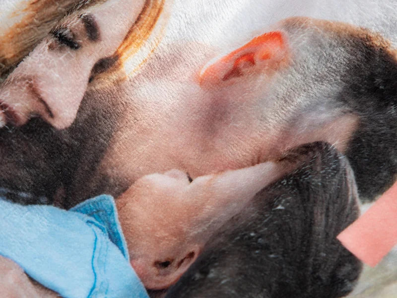 Tie Dyed Faux Fur Lined Sublimation Minky Blanket(White, 127*152cm/50inchx 60inch)