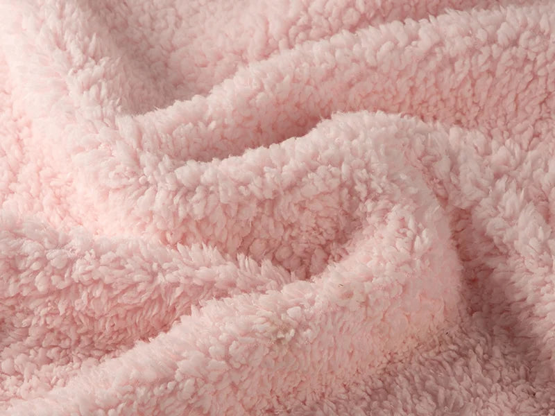 Sherpa Lined Sublimation Minky Blanket(Pink/White, 127*152cm/50inchx 60inch)