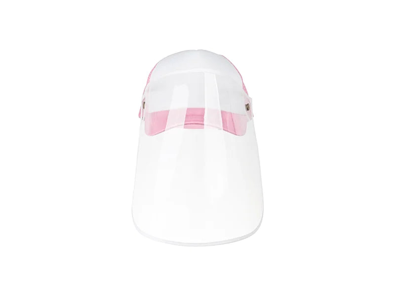 Sublimation Adult Mesh Cap w/ Removable Face Shield (Pink)