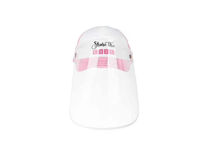 Sublimation Adult Mesh Cap w/ Removable Face Shield (Pink)