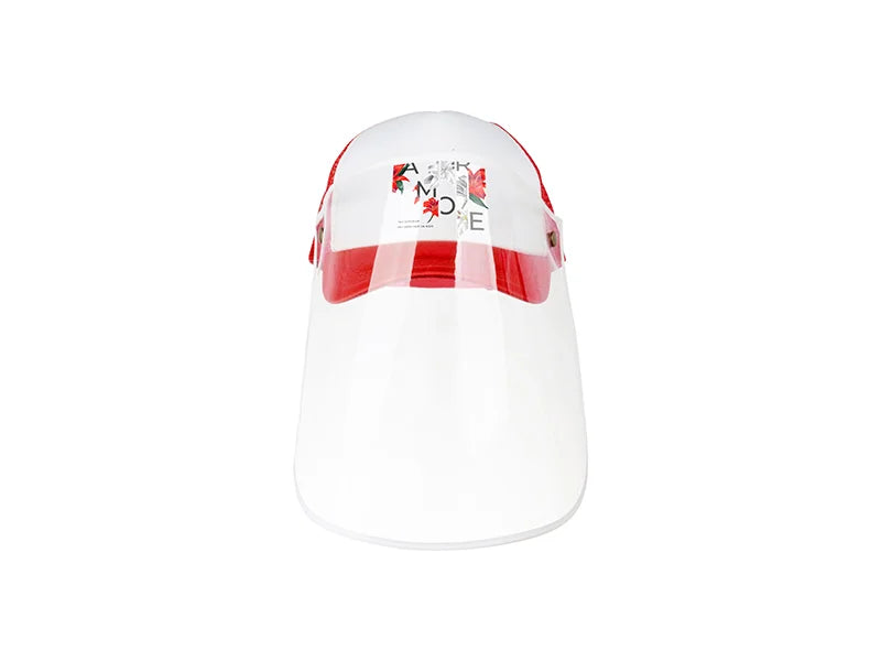 Sublimation Adult Mesh Cap w/ Removable Face Shield (Red)