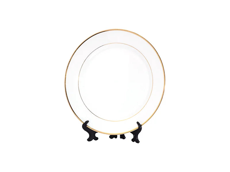 Sublimation 7.5inch Rim Plate w/ Gold Rim