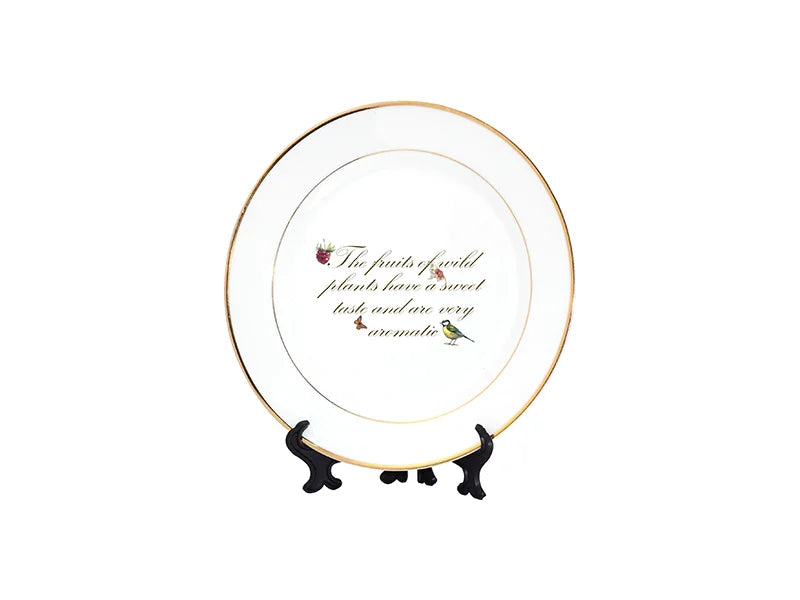 Sublimation 7.5inch Rim Plate w/ Gold Rim