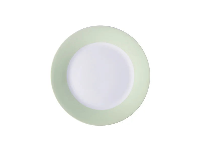Sublimation 8inch Plate w/ Light Green Rim
