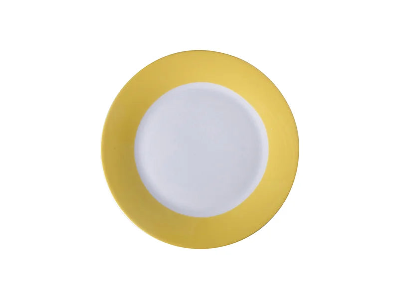 Sublimation 8inch Rim Plate w/ Yellow Edge