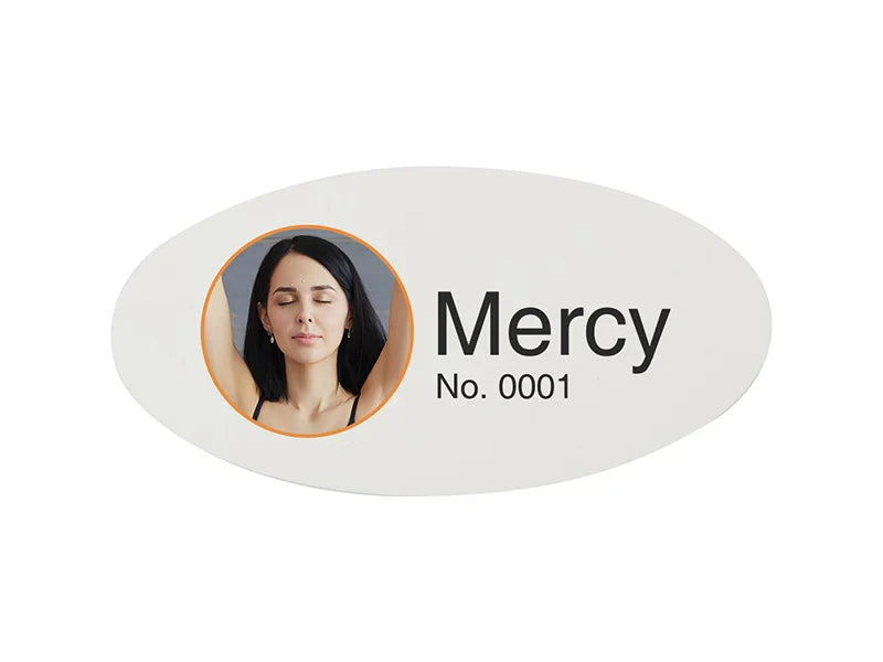 Sublimation Plastic Name Badge (Oval, 3.8*7.6cm)