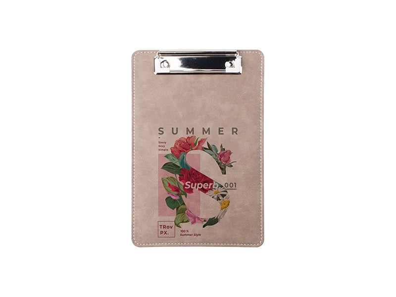 Sublimation PU Leather Clipboard with Metal Clip (Gray, A5 size)