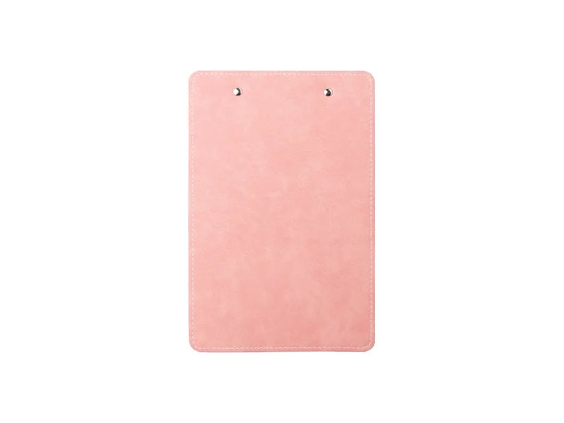 Sublimation PU Leather Clipboard with Metal Clip (Pink, A5 size)