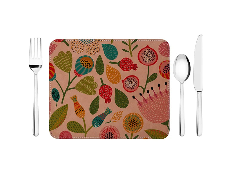 Sublimation 19*23cm PU Leather Placemat (Brown)