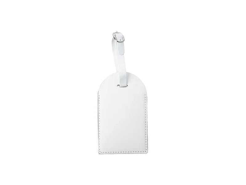 Sublimation Double Side PU Leather Luggage Tag (White, Arcuation Shape)
