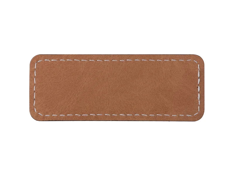 Sublimation PU Leather Badge Name Tag (Brown, Small Rectangle)