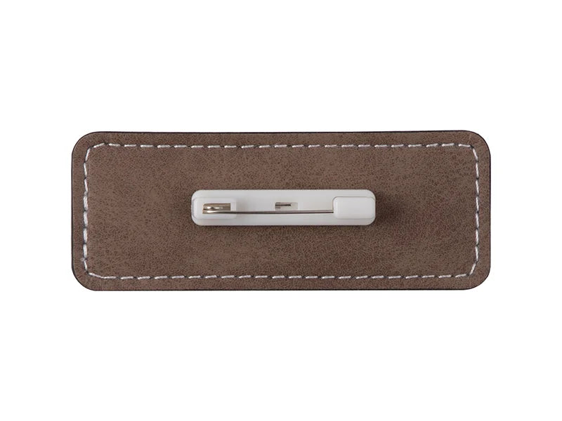 Sublimation PU Leather Badge Name Tag (Gray, Small Rectangle)