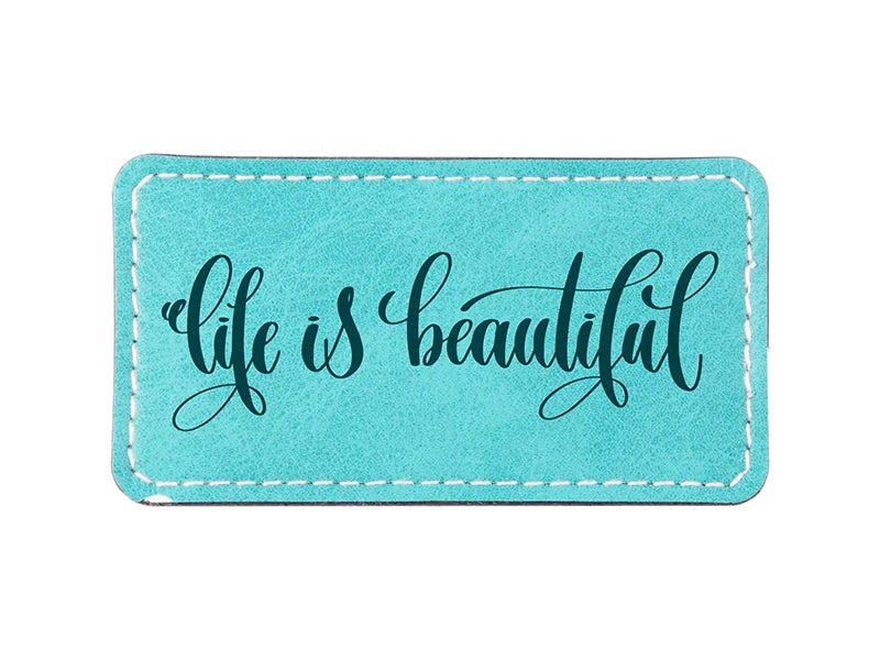 Sublimation PU Leather Badge Name Tag (Green, Big Rectangle)