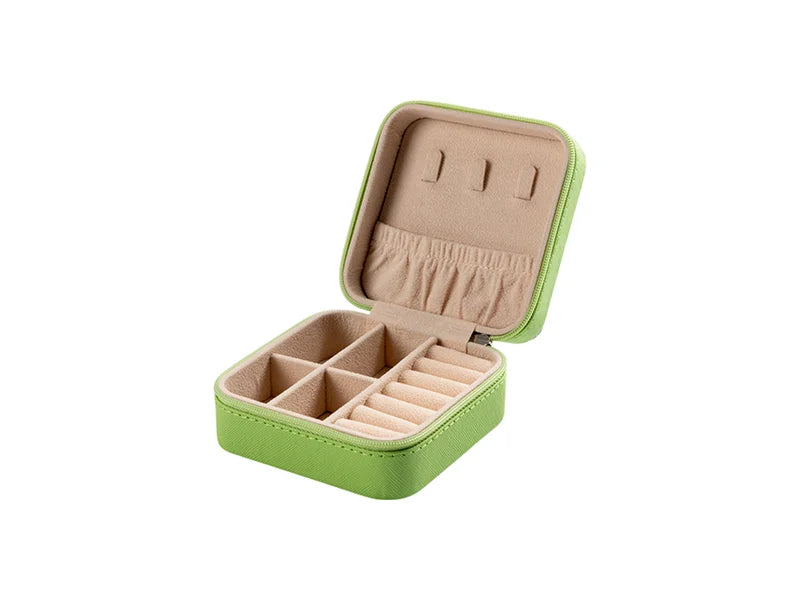 Sublimation Blanks PU Jewelry Box w/insert (10*10*5cm,Light Green)