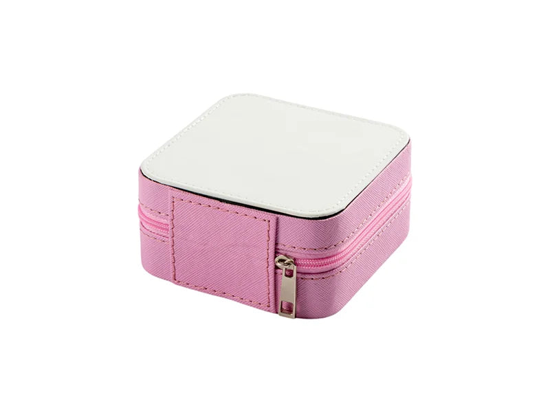 Sublimation Blanks PU Jewelry Box w/insert (10*10*5cm,Pink)