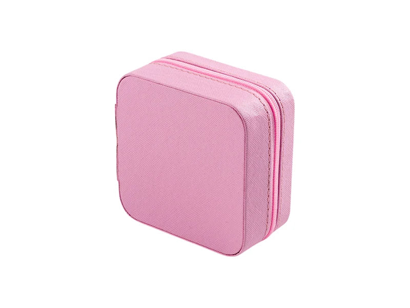 Sublimation Blanks PU Jewelry Box w/insert (10*10*5cm,Pink)