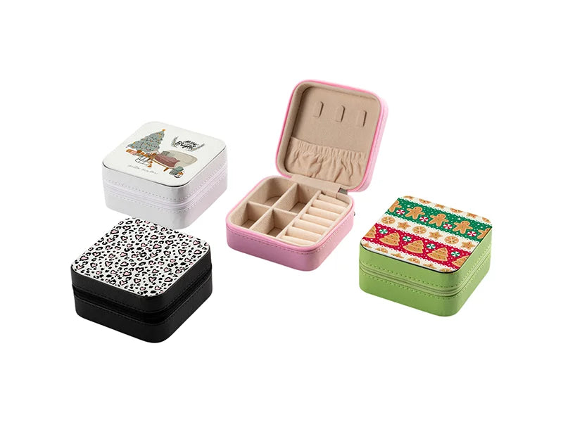 Sublimation Blanks PU Jewelry Box w/insert (10*10*5cm,Light Green)