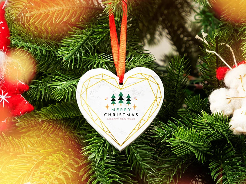 Sublimation Heart Marble Texture Ornament (7.6*7.6cm/ 3inchx3inch)