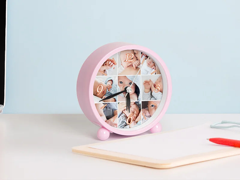 Sublimation Blank Alarm Clock w/ Sublimatable Alu Insert(10.5*10.7*4cm)