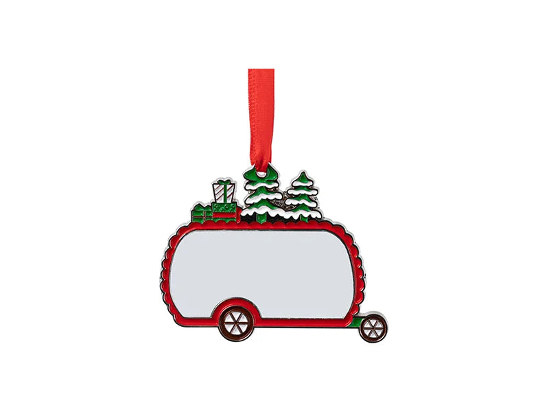 3” Sublimation Blank Santa's Van Metal Ornament