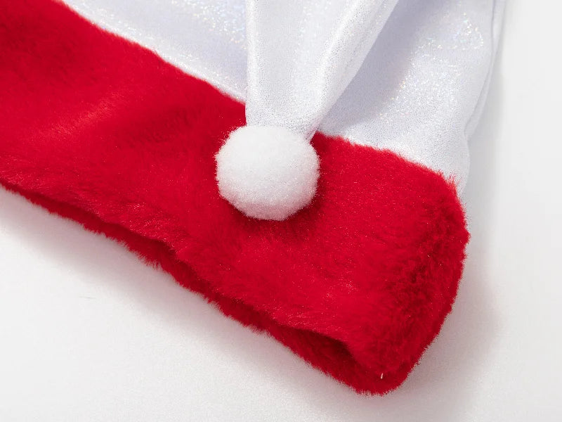 Sublimation Blanks Glitter Christmas Hat (White)