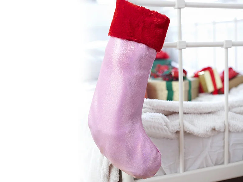 Sublimation Blanks Glitter Christmas Stocking (Pink)