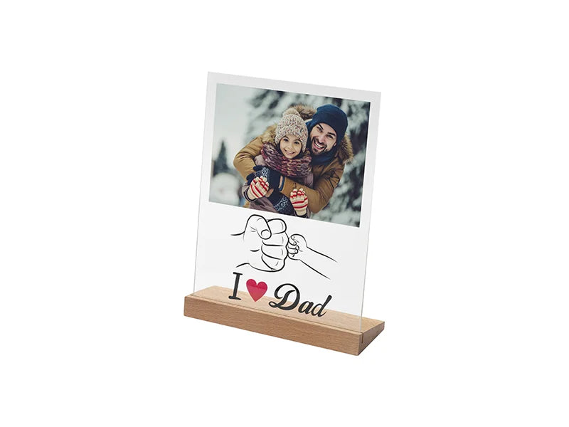 Sublimation Blanks Retangular Glass Photo Frame w/ White Patch (Dad, 20*25cm)