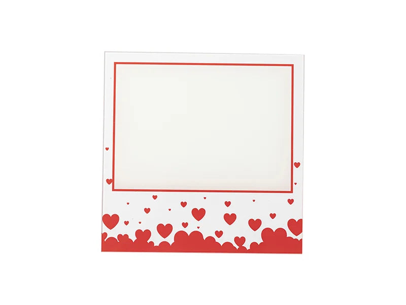 Sublimation Blanks Square Glass Photo Frame w/ White Patch (Red LOVE, 20*20cm)