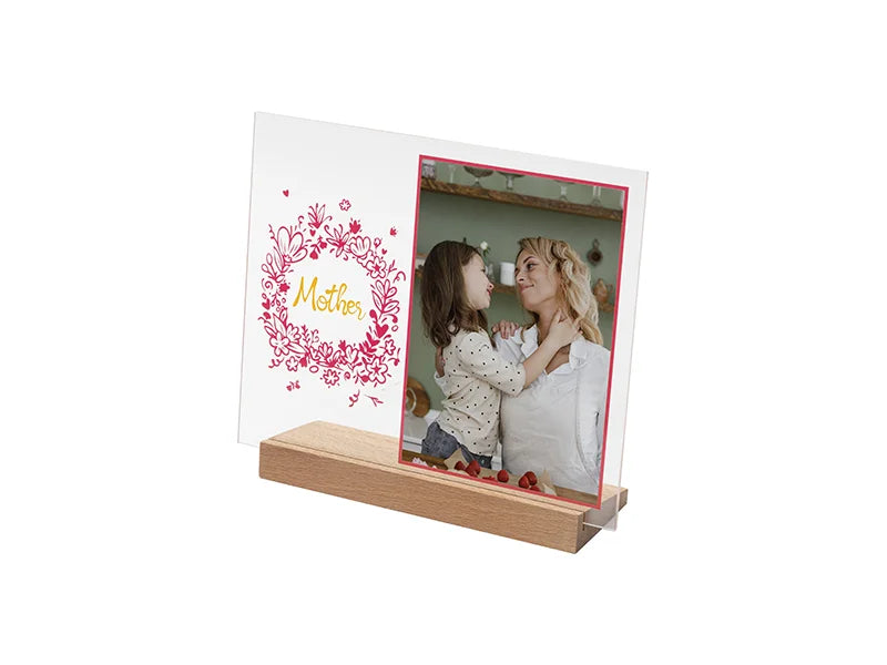 Sublimation Blanks Retangular Glass Photo Frame w/ White Patch (MOM, 20*25cm)