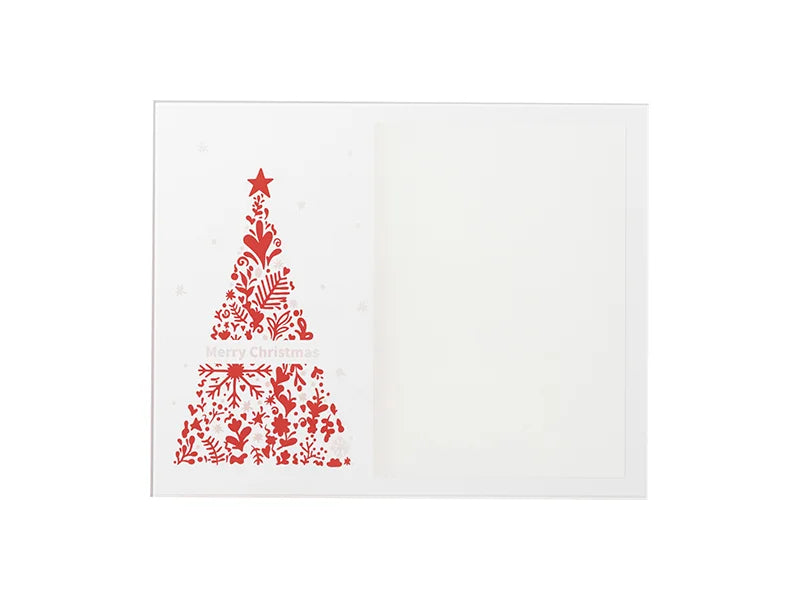Sublimation Blanks Retangular Glass Photo Frame w/ White Patch (Christmas Tree, 20*25cm)
