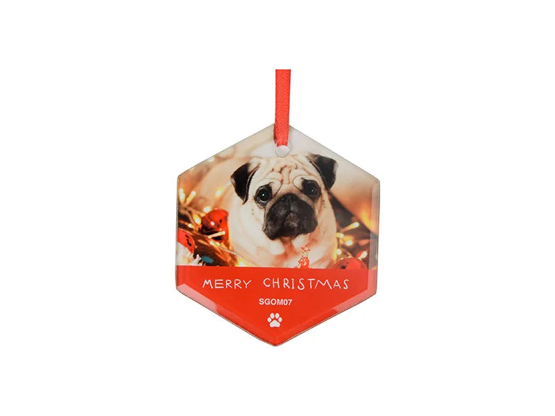 3.5inch Sublimation Glass Ornament (Hexagon)
