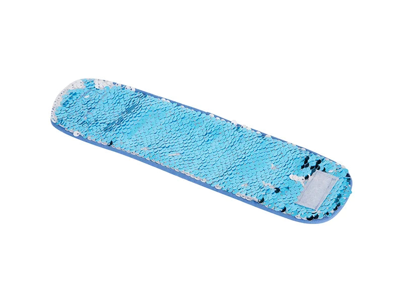 Sublimation Sequin Bracelet (Light Blue W/ White)