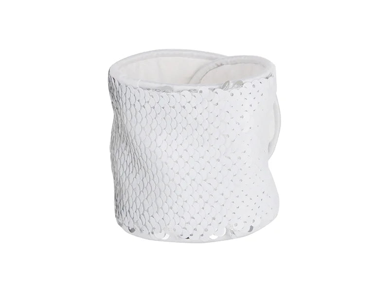 Sublimation Sequin Bracelet (White W/ Silver)