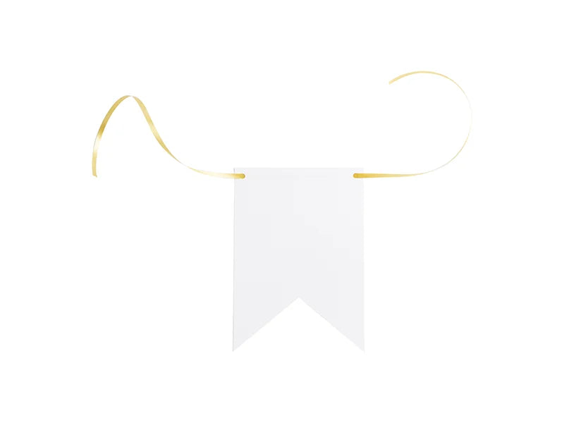 Sublimation Flower Flag PET Holiday Banner 10PCS w/ 5m Golden Ribbon(12*17cm)