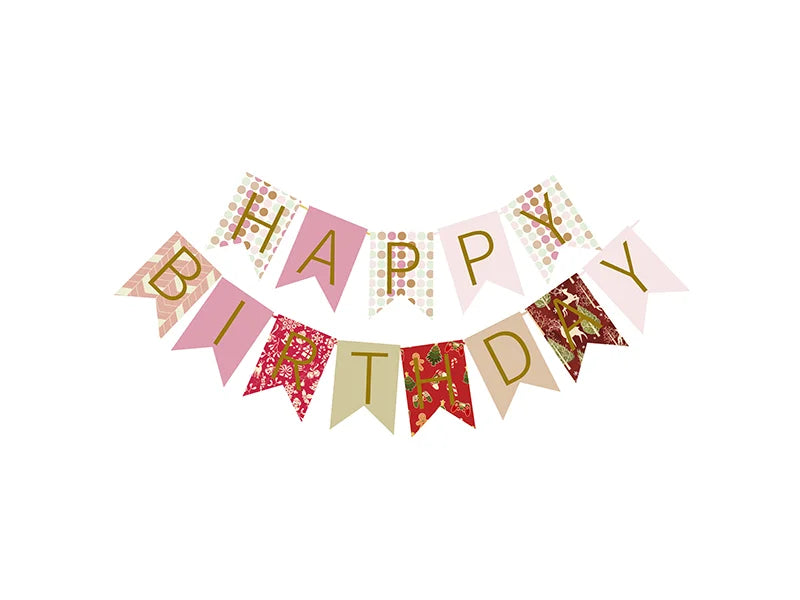 Sublimation Flower Flag PET Holiday Banner 10PCS w/ 5m Golden Ribbon(12*17cm)