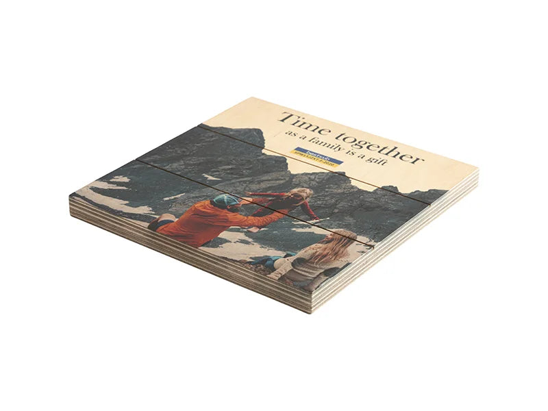 Sublimation Blanks Square Plywood Sign w/ Stripes (20*20*1.5cm)