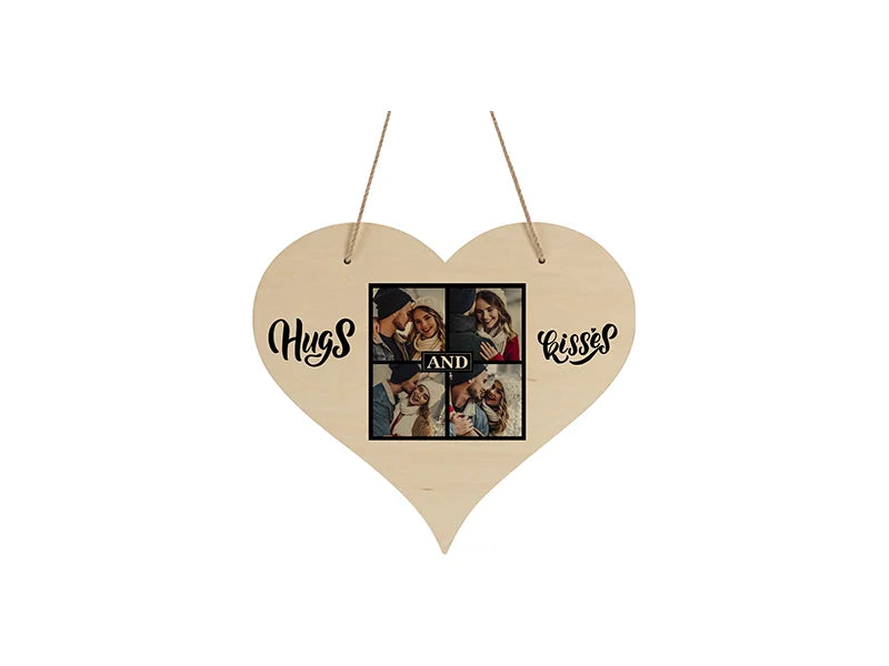 Sublimation Plywood Door Hanger (Heart Shape,29.8*26.3*0.5cm)