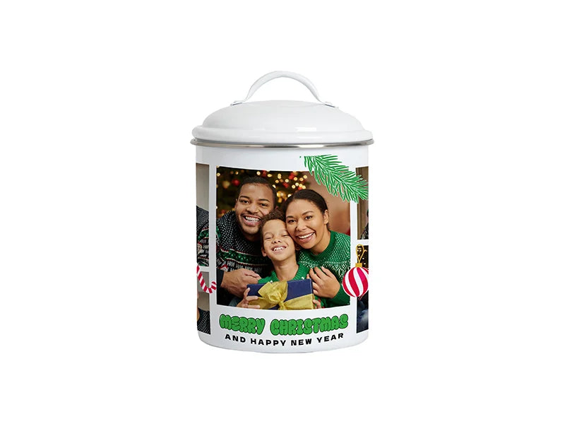 Sublimation Tin Canister w/ Lid(φ13.8*20.5cm,white)